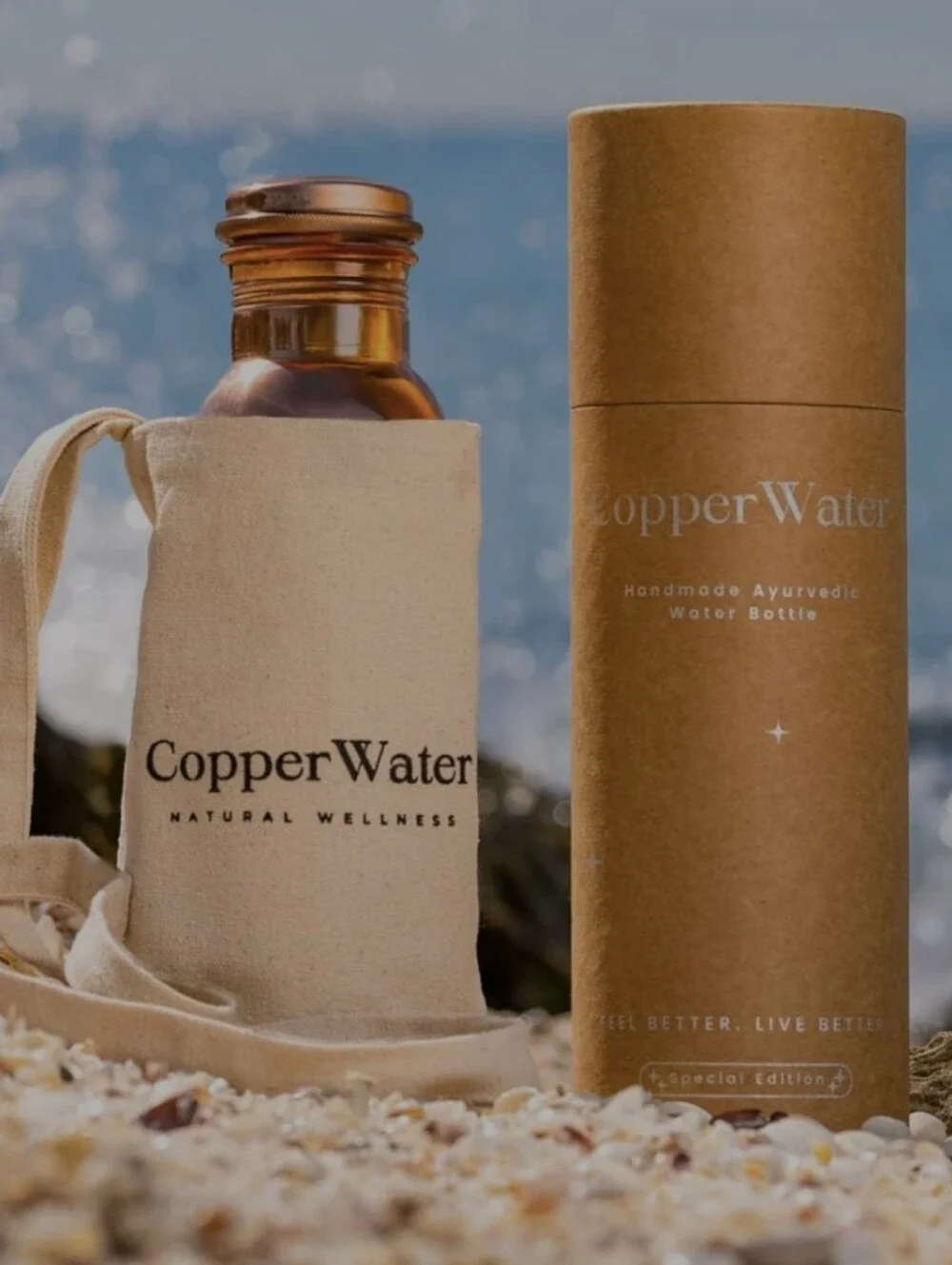 Copper Water Bottle - Flower Mandala Copper Finish